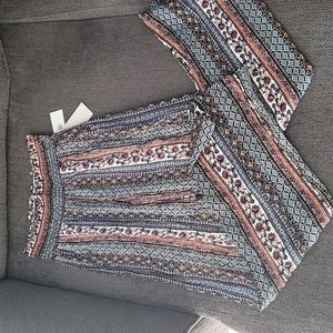 Banded wide leg boho pants